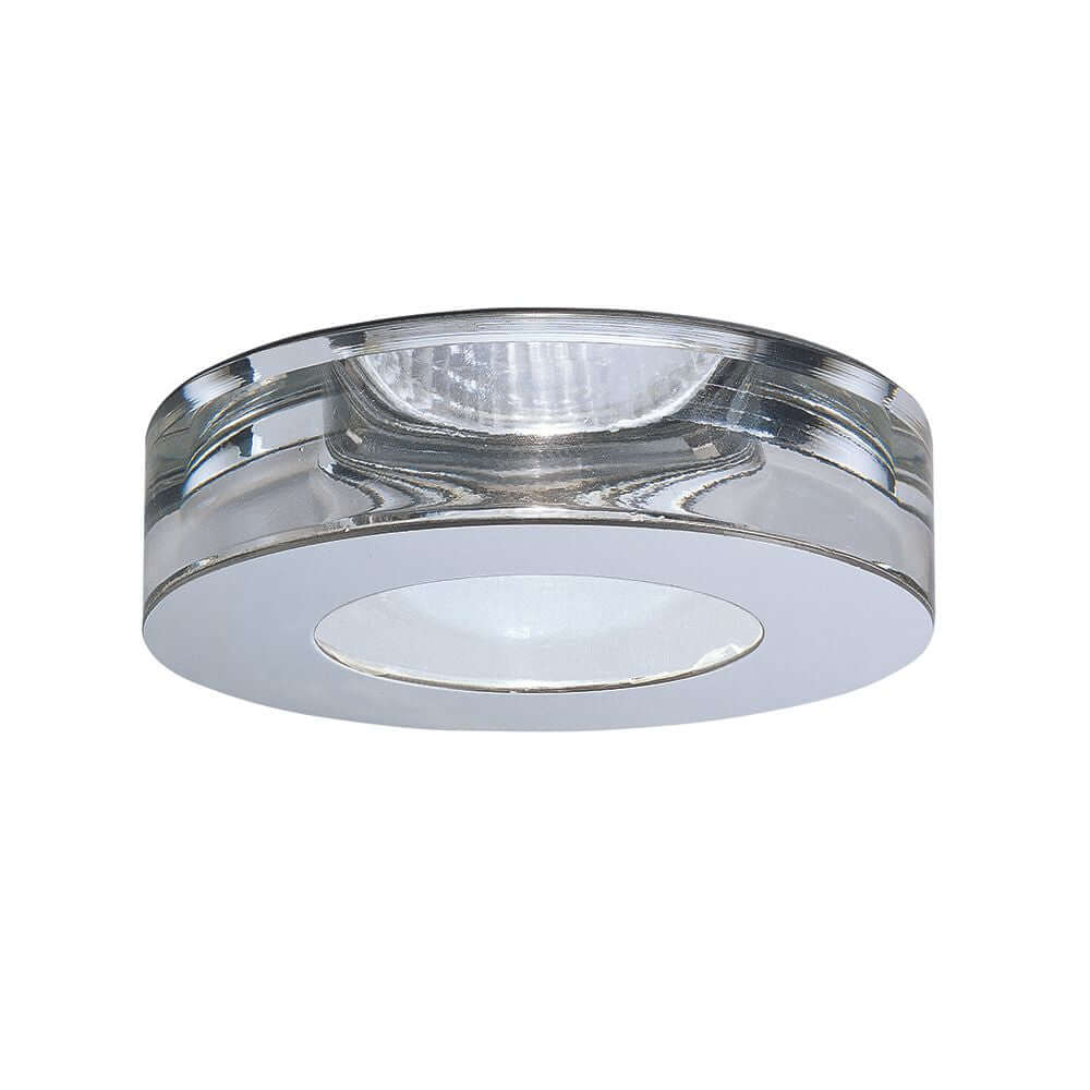 Fabbian Faretti Einbauleuchte Lei GU5,3 mit klassischer quadratischer Form und transparentem Kristall-Diffusor.