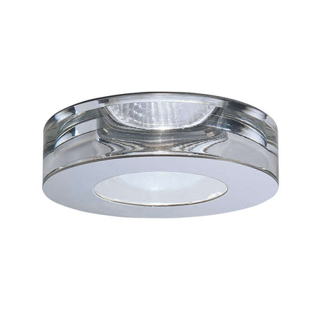 Fabbian Faretti recessed light Lei GU5,3 with a classic square shape and transparent crystal diffuser.