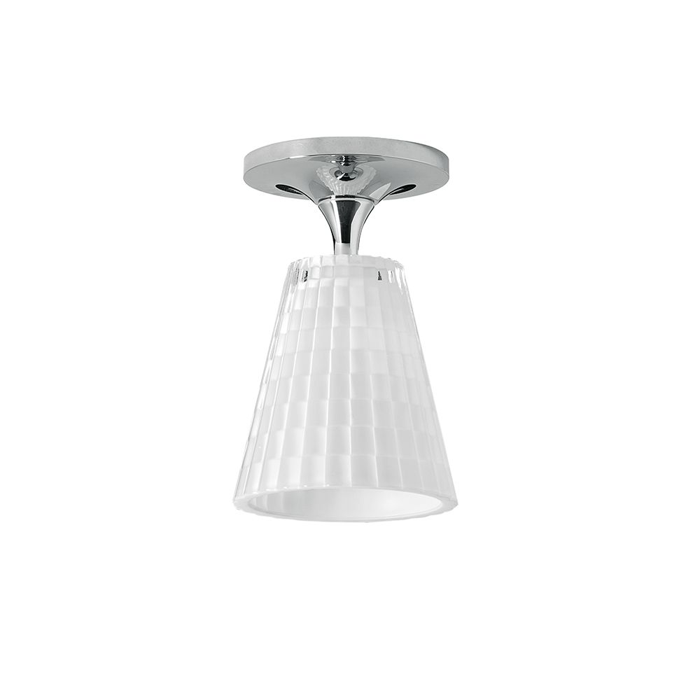 Fabbian Flow Deckenlampe Ø 12cm mit Glasdiffusor und dekorativem Muster, ideal für elegante Räume.