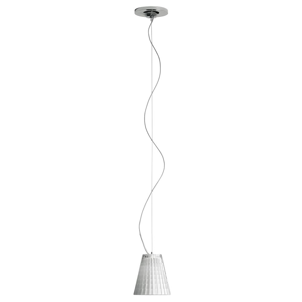 Fabbian Flow Hängelampe Ø 12cm mit Glasdiffusor in Weiß, ideal für Küche und Wohnzimmer.
