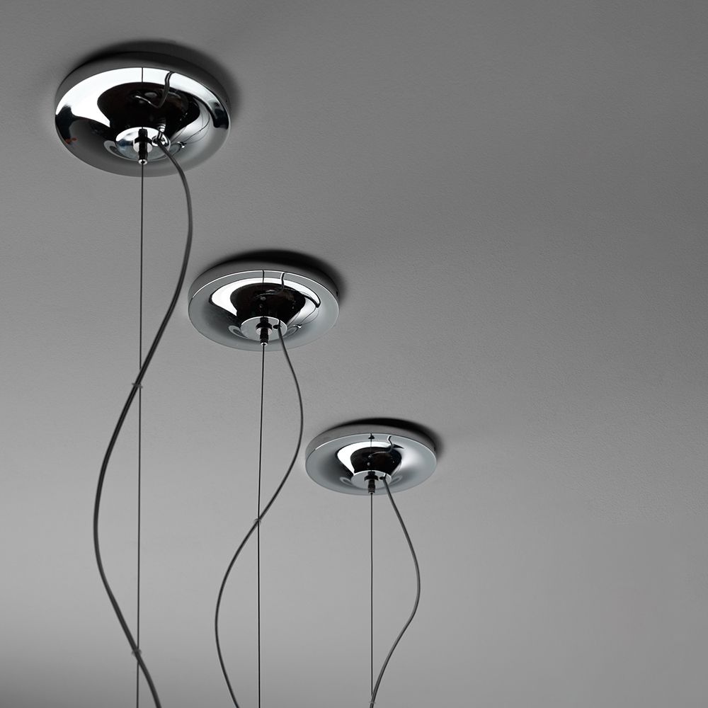 Fabbian Flow Hängelampe Ø 12cm Deckenhalterung in Chrom für Pendelleuchten