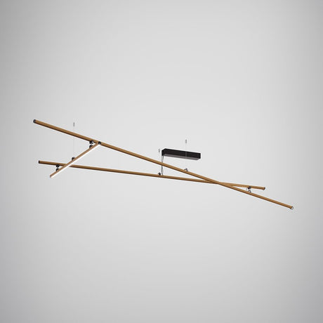 Fabbian Freeline LED-adjustable ceiling light in black anodised aluminium and bronze rods.
