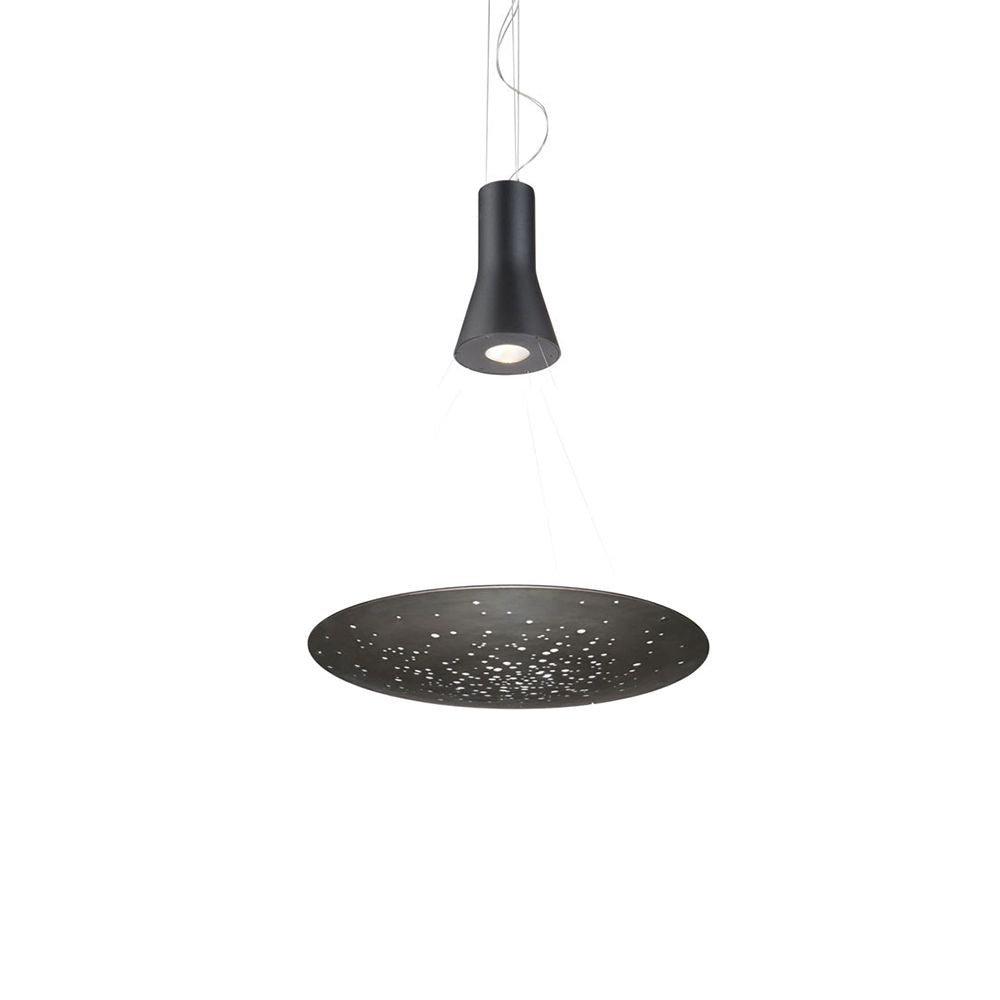 Fabbian Lens LED-Pendelleuchte Mini in Metall mit einzigartigem Diffusor-Design, ideal für verschiedene Räume.