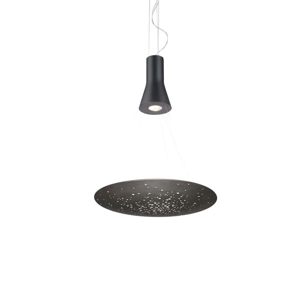 Fabbian Lens LED-Pendelleuchte Mini mit Metalldiffusor und modernem Design.