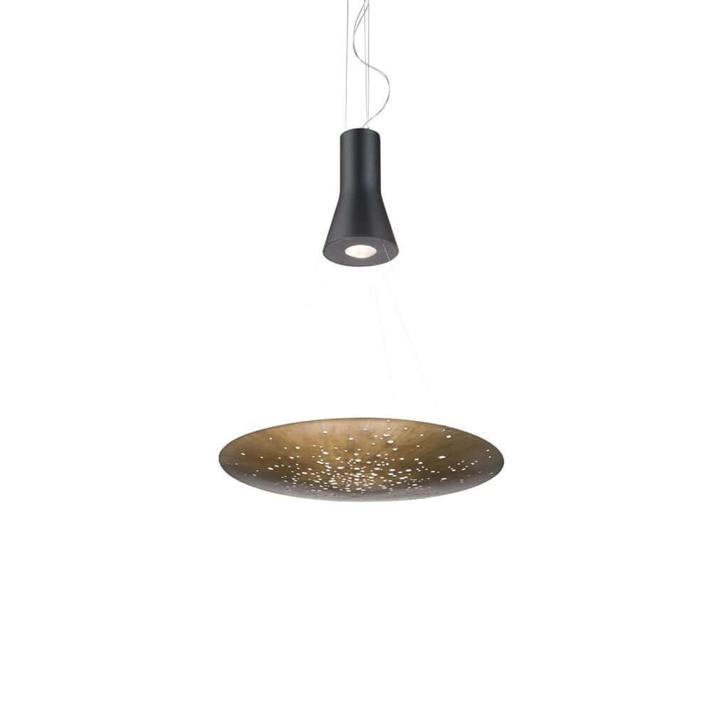 Fabbian Lens LED-Pendelleuchte Mini mit Metall-Diffusor in wertvoller Ausführung.