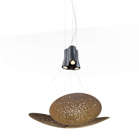 Fabbian Lens LED-Pendelleuchte 3-flammig Mini in edlem Design mit Metall-Diffusor und drei Lichtquellen.
