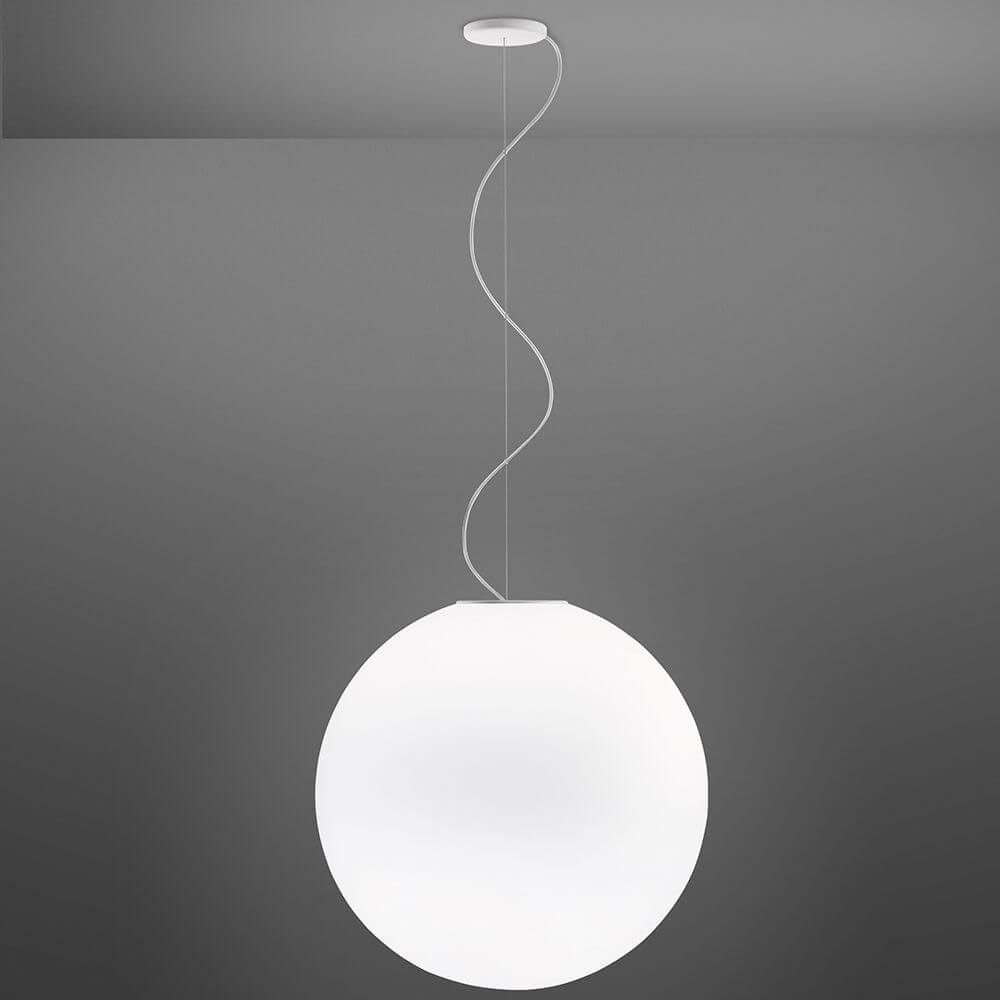 Fabbian Lumi Pendelleuchte Sfera Ø 60cm mit mundgeblasenem Glas in universeller Form, ideal für jedes Umfeld.