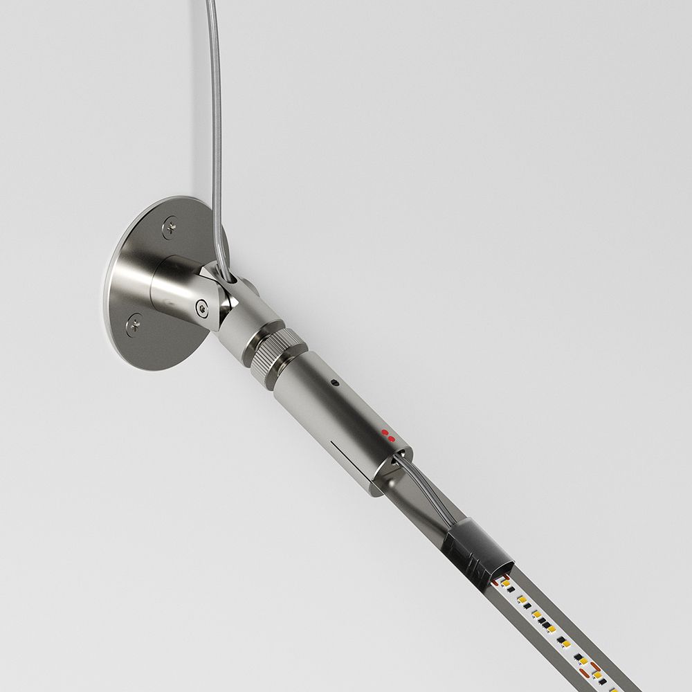 Fabbian Metro LED-Strip-Leuchte 6m mit Edelstahlhalterung zur Innenraumbeleuchtung.