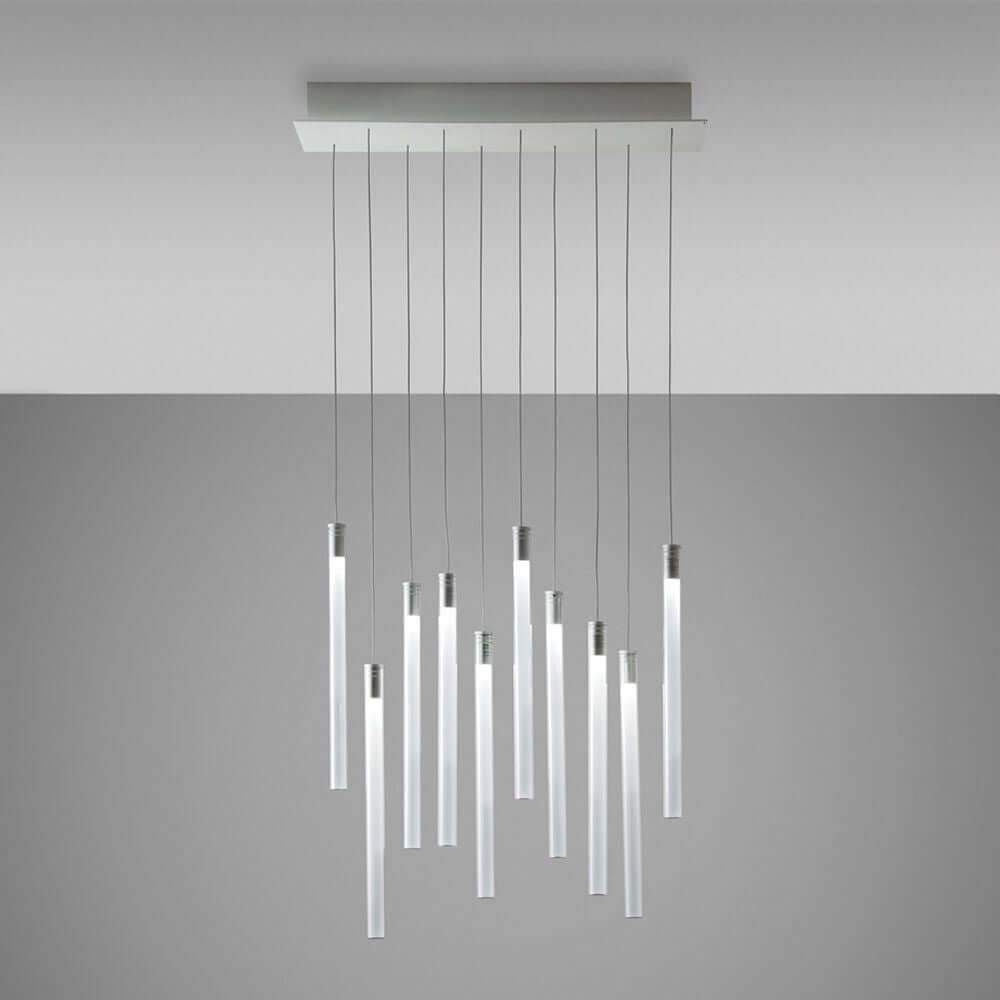 Fabbian Multispot LED-Hängeleuchte Tooby 10-flammig eckig in modernem Design für vielseitige Nutzung.
