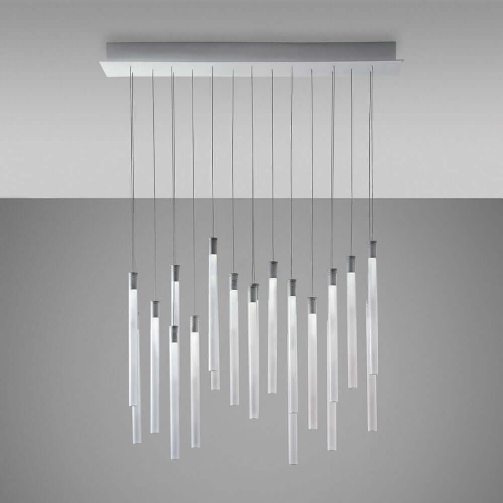 Fabbian Multispot LED-Hängeleuchte Tooby 20-flammig eckig mit schlichten, eleganten Diffusoren.