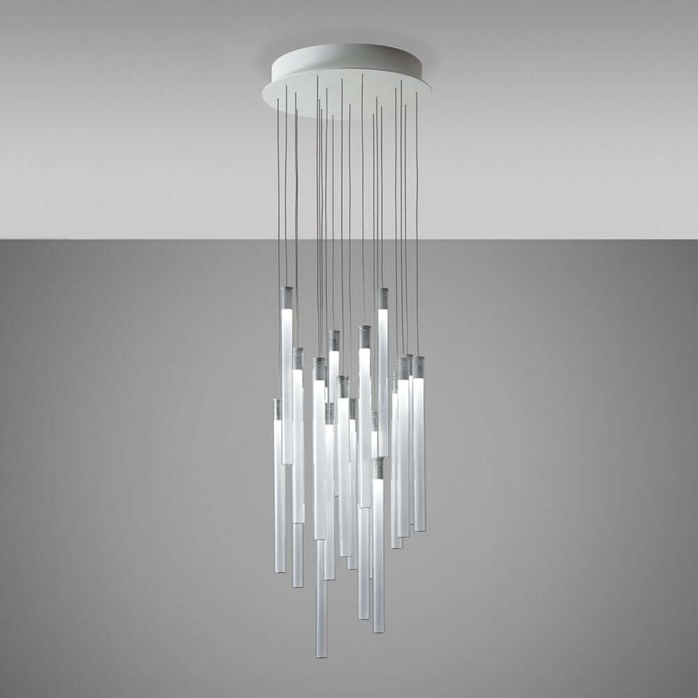 Fabbian Multispot LED-Hängeleuchte Tooby 20-flammig rund in modernem Design mit mehreren Lichtpunkten.