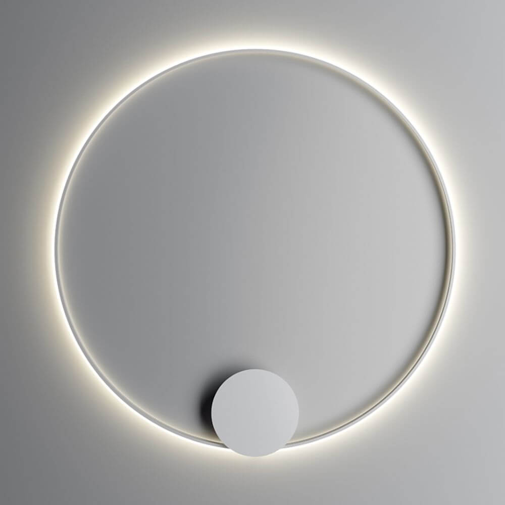Fabbian Olympic LED-Wandleuchte Ø 138,7cm mit kreisförmigem Design und LED-Diffusor an Wand