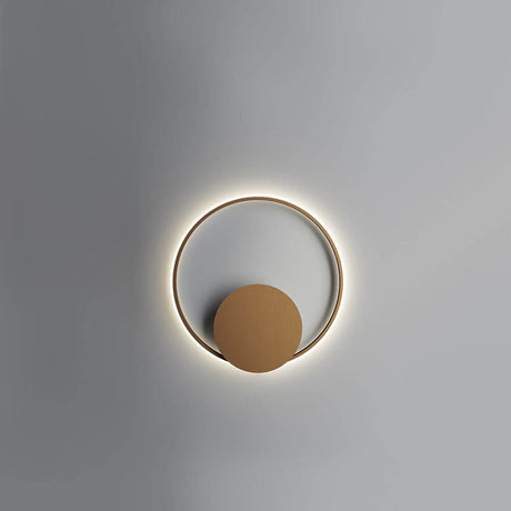 Fabbian Olympic LED-Wandleuchte Ø 62,6cm mit goldfarbenem Design und integriertem LED-Licht.