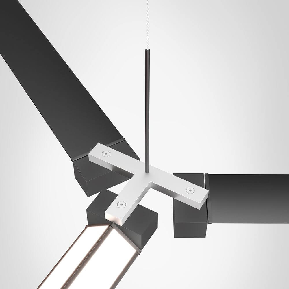 Fabbian Pivot Dreifachbefestigung - Verbindungselement für hängende Beleuchtung, elegante und moderne Designlösung.