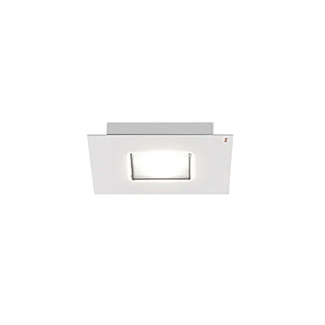 Fabbian Quarter LED square ceiling light in a white finish, ideal for hallways or bedrooms.