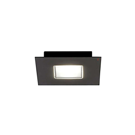 Fabbian Quarter LED square ceiling light in black with a rectangular light panel.