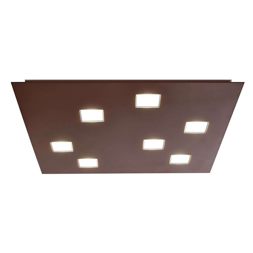 Fabbian Quarter LED-Deckenleuchte quadratisch 7-flammig mit Metalloberfläche und LED-Technologie