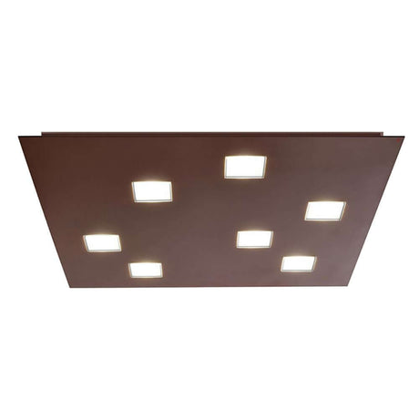 Fabbian Quarter LED square ceiling light 7-light with metal finish and LED technology