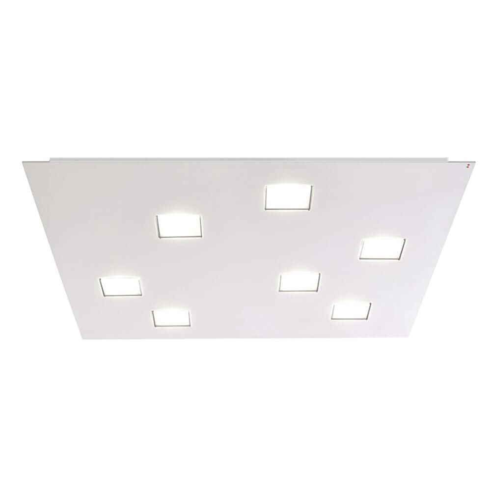 Fabbian Quarter LED-Deckenleuchte quadratisch 7-flammig mit weißem Design und moderner LED-Technologie.