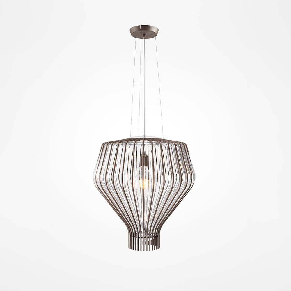 Fabbian Saya Pendellampe Medium aus transparentem Glas in verchromter Ausführung, ideal für Wohnräume und Gaststätten.