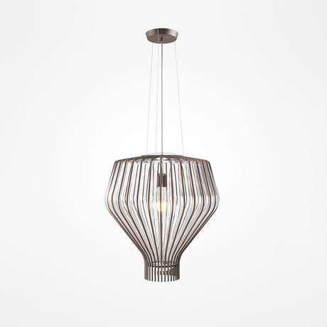 Fabbian Saya Pendellampe Medium aus transparentem Glas in verchromter Ausführung, ideal für Wohnräume und Gaststätten.