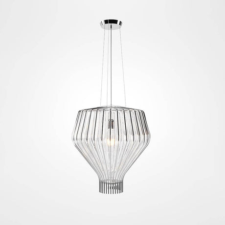 Fabbian Saya Pendellampe Medium aus transparentem Glas mit metallischem Design