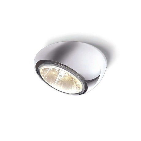 Fabbian Tools Einbauleuchte Ø 9cm GU10 in glänzendem Chrom mit Halogenlampe und einstellbarem Diffusor.