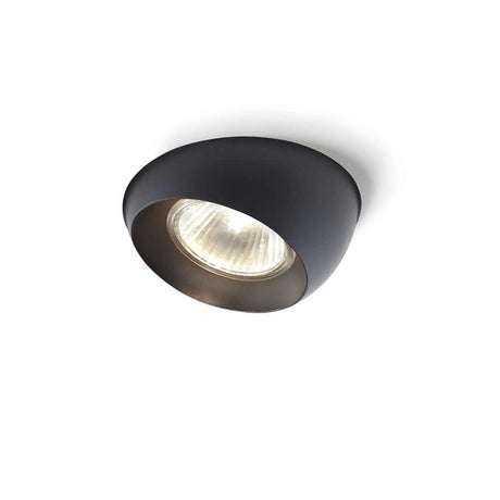 Fabbian Tools indbygningslys Ø 9cm GU5.3 i sort med halogenlampebeslag og justerbar diffuser.