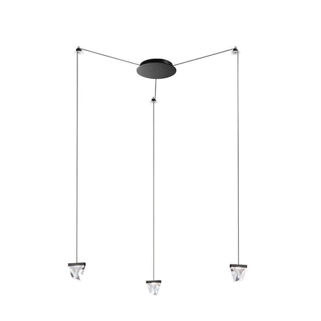 Fabbian Tripla LED-Hängelampe 3-flammig, moderne 3-flammige Hängelampe mit eleganten Leuchten.