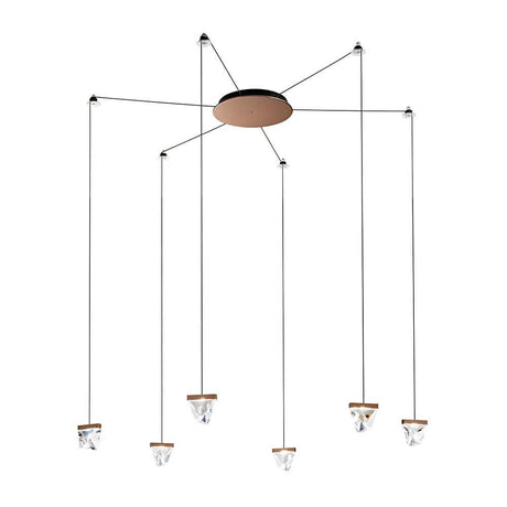 Fabbian Tripla LED-Hängelampe 9-flammig in modernem Design mit mehreren Hängeleuchten.