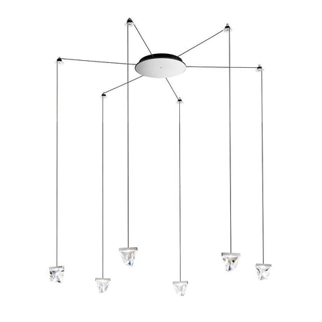 Fabbian Tripla LED-Hängelampe 9-flammig mit mehreren Leuchten, perfekt für Büro und Zuhause.