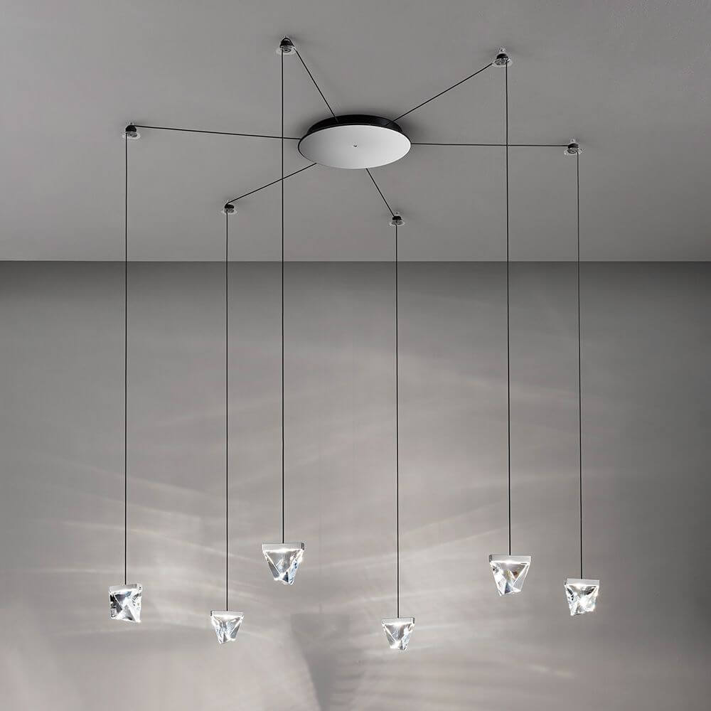 Fabbian Tripla LED-Hängelampe 9-flammig mit modernen Hängeleuchten und schickem Design.