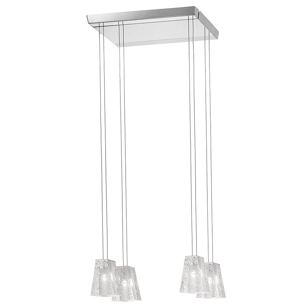 Fabbian Vicky Pendelleuchte 4-flammig mit eleganten Kristall-Diffusoren und modernem Design.