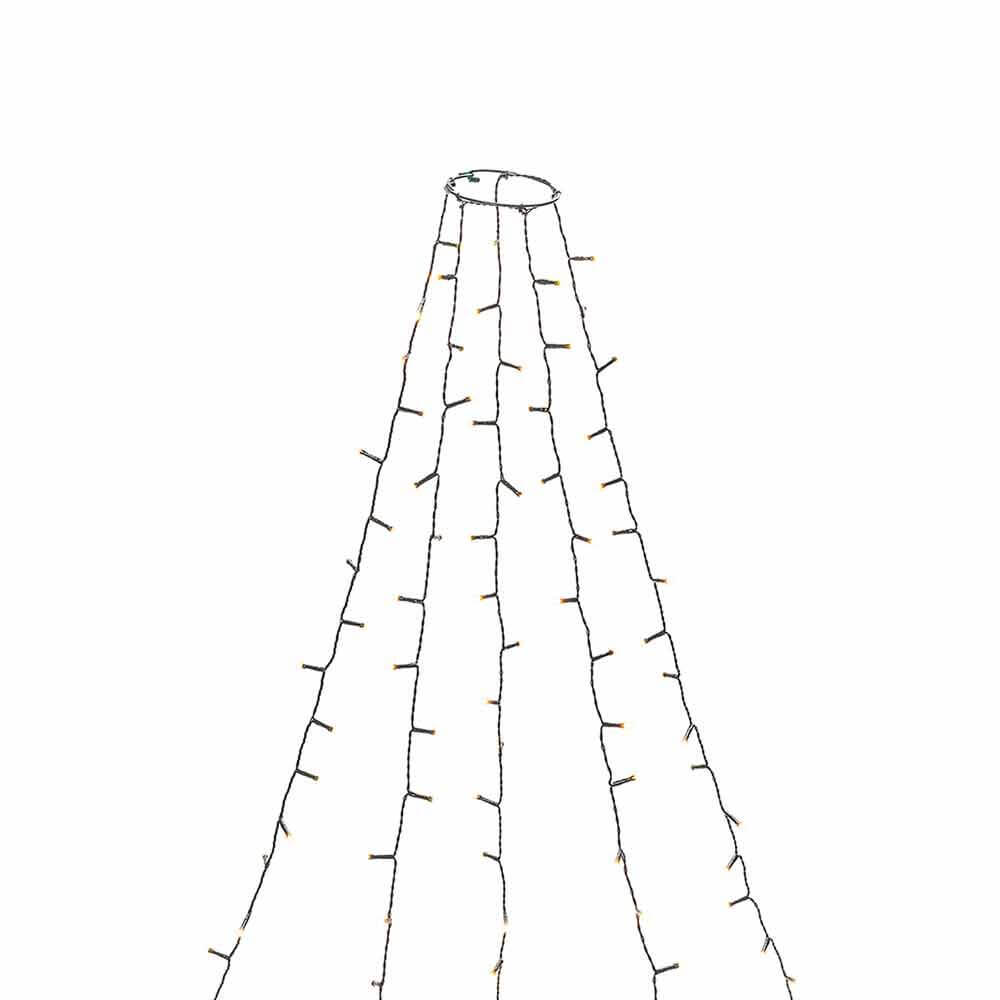 Feierlicher LED Baummantel mit Befestigungsring IP20 in festlicher Lichterkette-Anordnung.