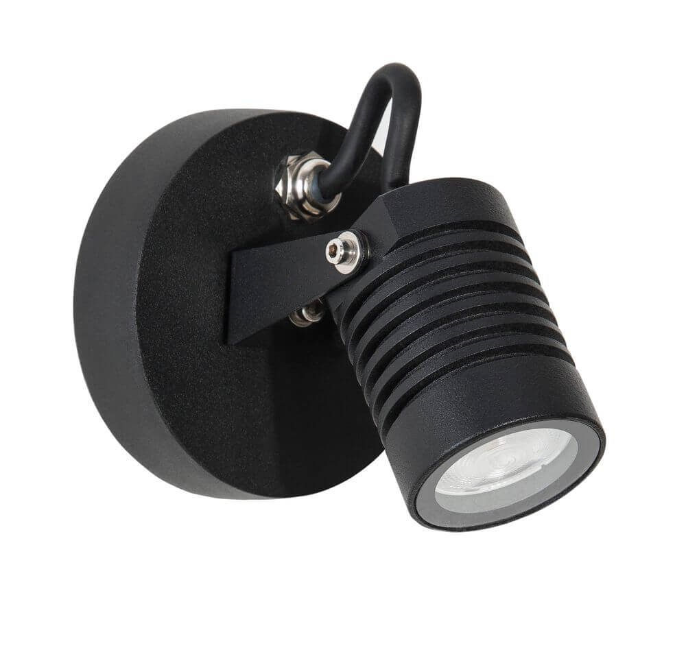 Fend LED Außenwandleuchte Base Hoch 3000K Schwarz IP65 in modernem Design mit ausrichtbarem Licht.