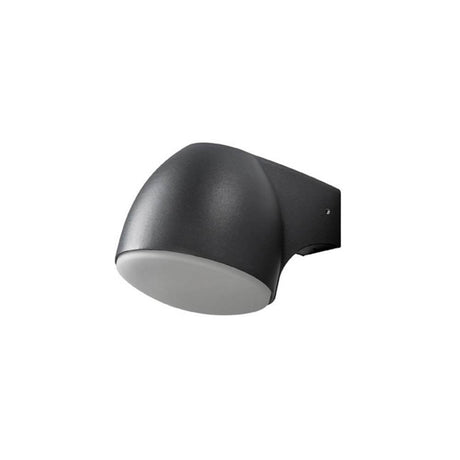 Luz de parede exterior LED Ferrera preta, vidro fosco montado numa parede.