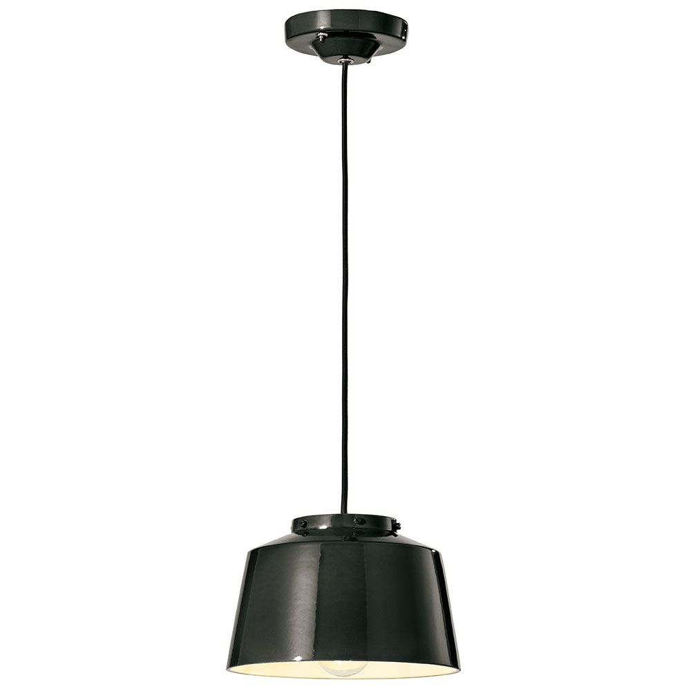 Ferroluce 50's Hängeleuchte in elegantem Schwarz mit modernem und schlichten Design für stilvolle Wohnräume.