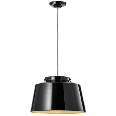 Ferroluce 50's Keramik-Hängeleuchte in Schwarz, moderne Vintage-Hängelampe für stilvolle Wohnräume.