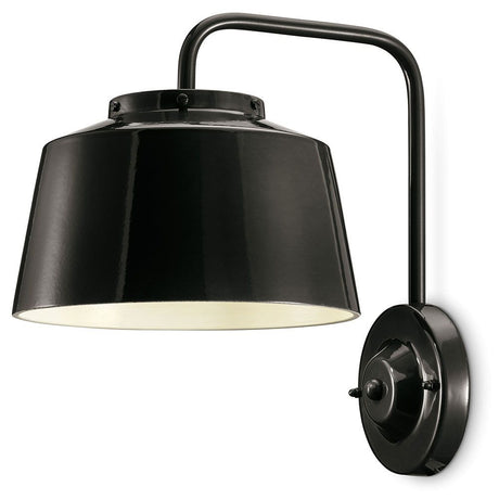 Ferroluce 50's vegglampe i keramikk i moderne svart, stilrent design for ethvert oppholdsrom.