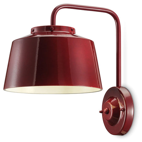 Ferroluce 50's vegglampe i keramikk i rød design, ideell vintage vegglampe for ethvert oppholdsrom.
