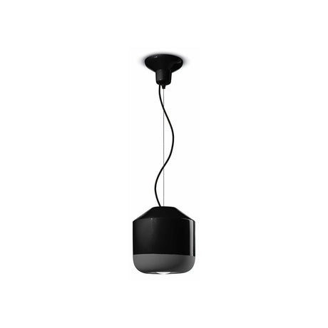 Ferroluce Bellota Hängeleuchte Ø 24cm in modernem schwarz-grünem Design, ideal für stilvolle Wohnräume.