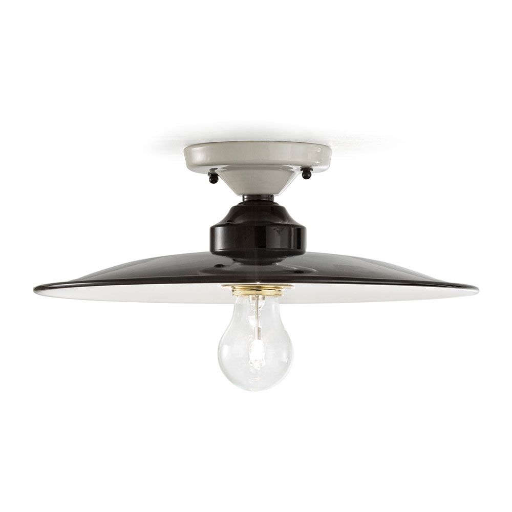 Ferroluce B&W Deckenleuchte Ø 35cm - Vintage-Deckenlampe mit einfachem Design