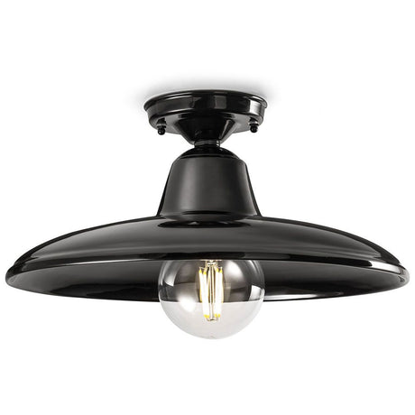 Ferroluce B&W Deckenleuchte in modernem Design mit handgemachter Keramik und edlem Schwarz.