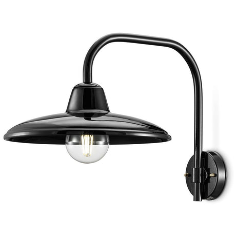 Ferroluce B&W keramik-vegglampe i elegant svart, ideell for moderne boligdesign.