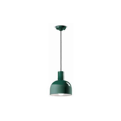 Ferroluce Caxixi hængelampe Ø 22,5 cm i grøn, elegant pendel med klokkeform for stilfulde rumaccenter.