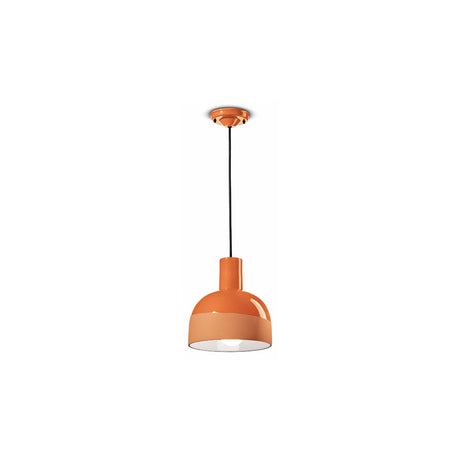 Ferroluce Caxixi hængelampe Ø 22,5 cm i orange med en sofistikeret klokkeform til moderne indretning.