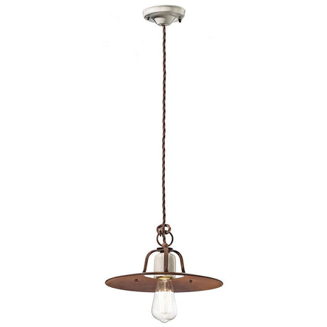 Ferroluce Grunge Vintage-Hängeleuchte Ø 30cm mit klassischer Form und handgearbeitetem Design.