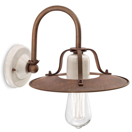 Ferroluce Grunge Vintage-Wandleuchte mit rustikalem Design und hochwertigem Glas.