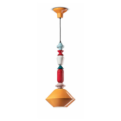Ferroluce Hängeleuchte Lariat 70cm in buntem Design, ideale Pendelleuchte für Wohnräume und Küchen.