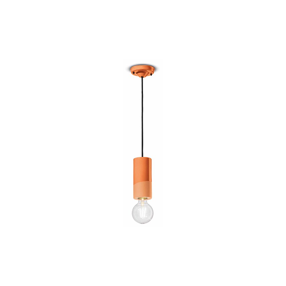 Ferroluce Hängeleuchte Pi 18cm in Kupferfarbe, schlankes Design mit Glühbirne.